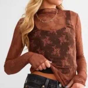Free People Intimately Lady Lux Top in Burnt Orange - Size Medium